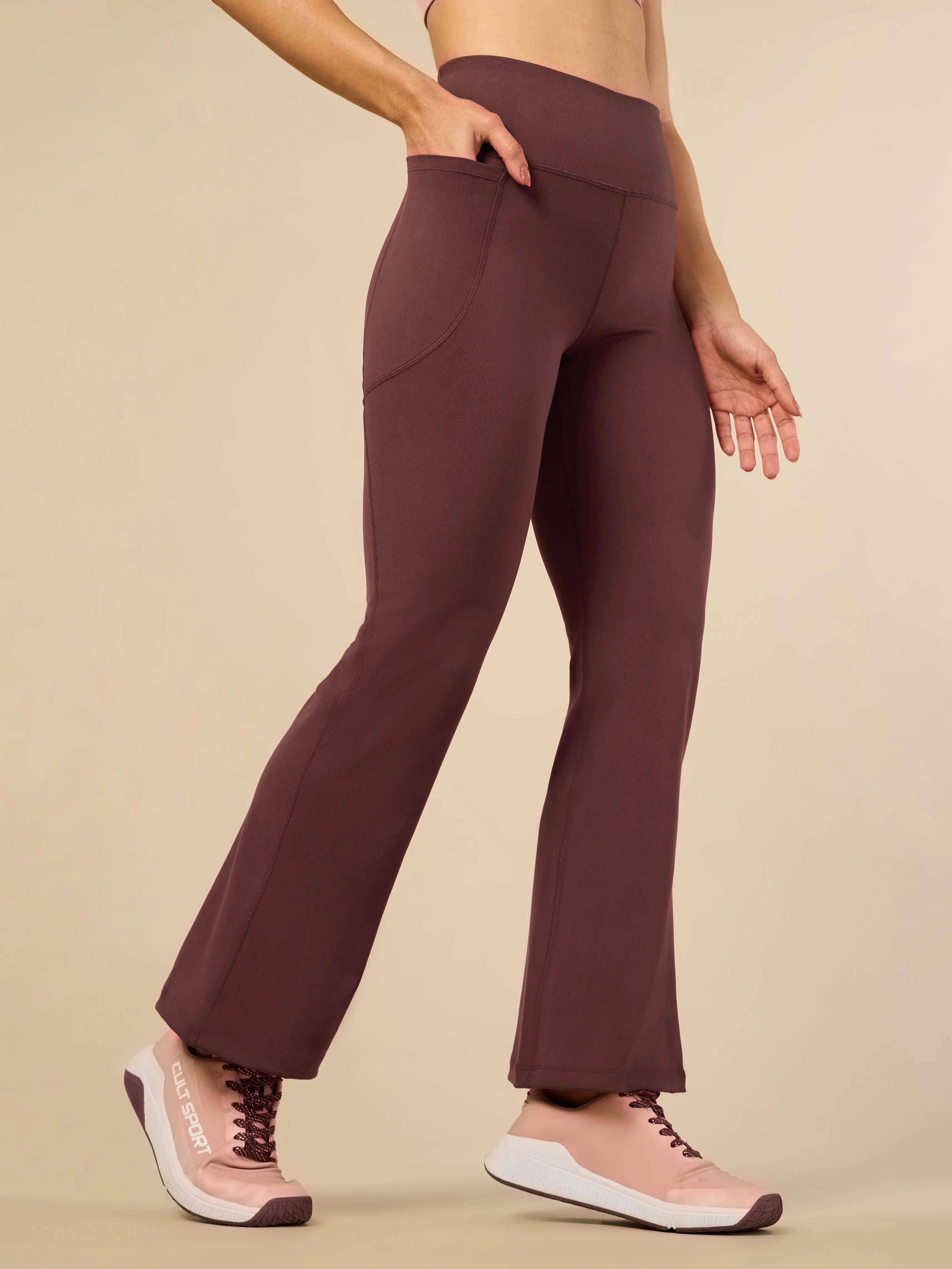 Women's COMFlex Dark Brown Performance Flare Pants